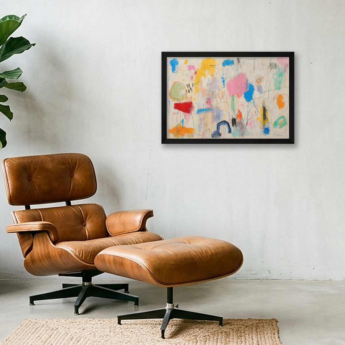 I Saw It First by Meta Noia, 45 × 30 cm limited edition Giclée print in a black frame in a contemporary interior