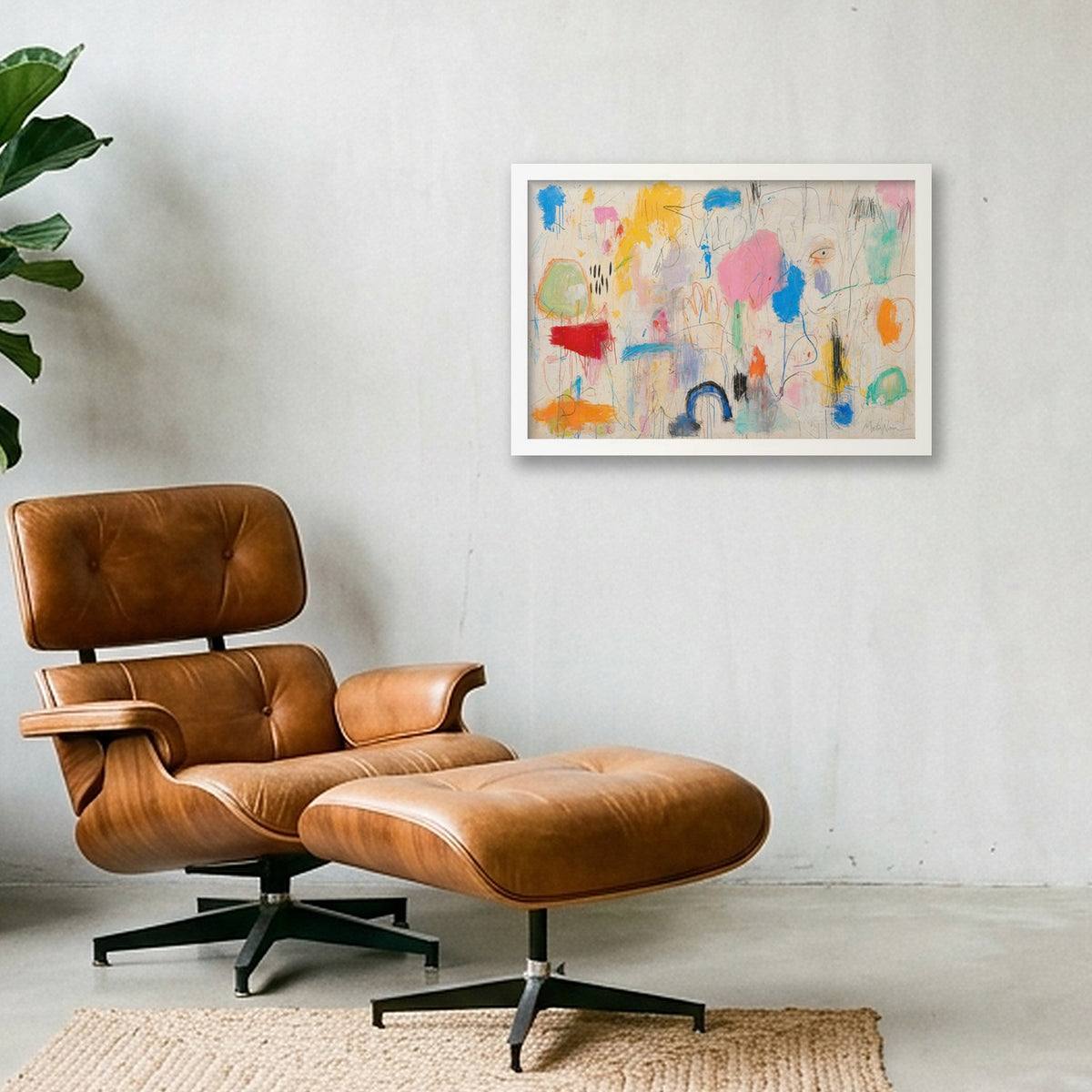 I Saw It First by Meta Noia, 45 × 30 cm limited edition Giclée print in a white frame in a contemporary interior